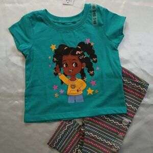 2pc. Peace Graphic T-Shirt/Leggings Set - 12/18M
